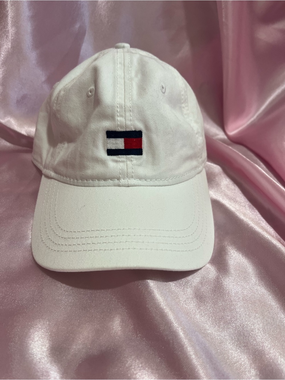 Tommy Hilfiger White Cap with Black Hilfiger Embroidery